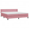 Łóżko typu Box Spring z materacem różowe 180x220 cm aksamitne