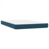 Łóżko kontynentalne z materacem, niebieskie, aksamit, 140x220cm