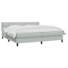 Łóżko typu Box Spring z materacem Jasnoszary 180x220 cm Aksamit