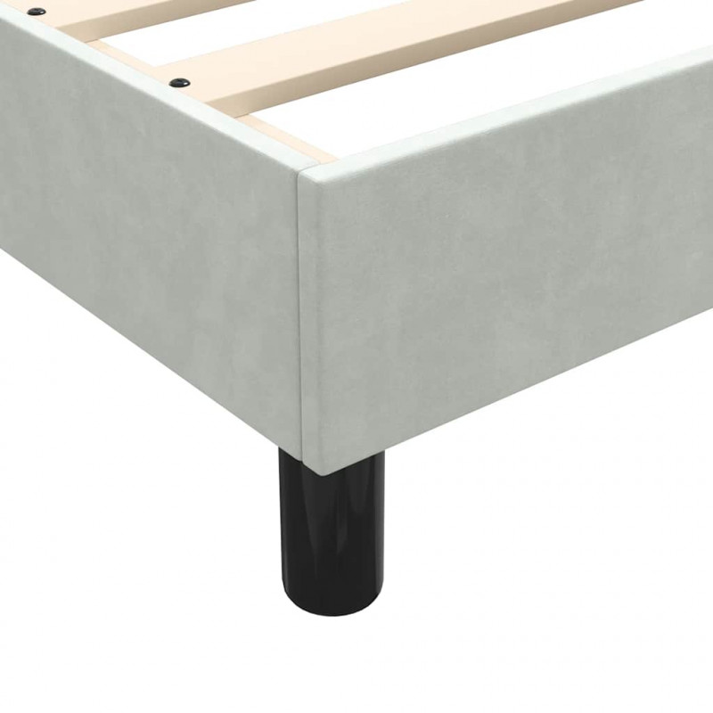 Łóżko typu Box Spring z materacem Jasnoszary 180x220 cm Aksamit