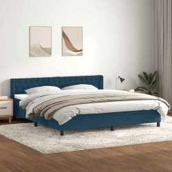 Łóżko typu Box Spring z materacem Ciemnoniebieski 180x220 cm