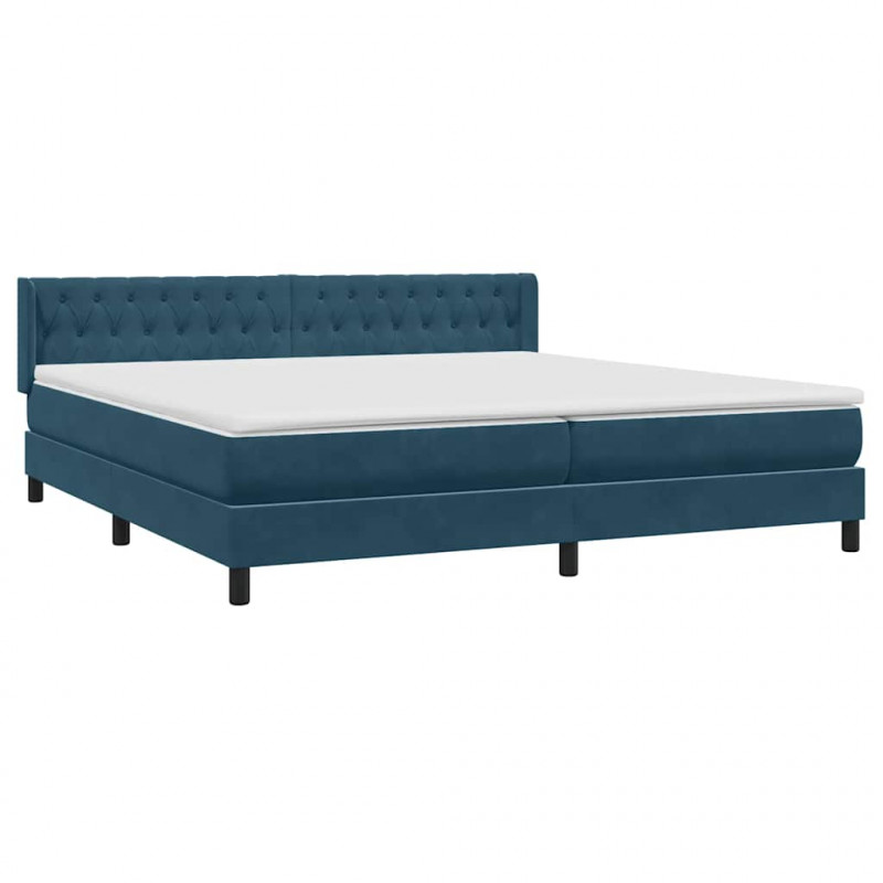 Łóżko typu Box Spring z materacem Ciemnoniebieski 180x220 cm