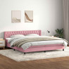 Łóżko typu Box Spring z materacem różowe 180x220 cm aksamitne