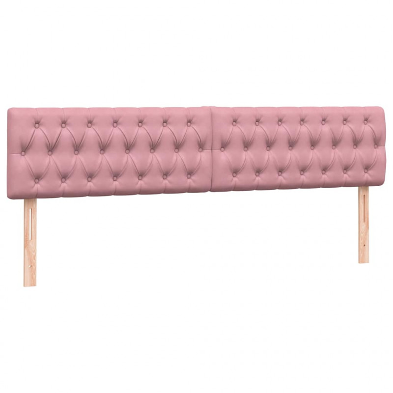 Łóżko typu Box Spring z materacem różowe 180x220 cm aksamitne