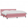 Łóżko typu Box Spring z materacem różowe 200x220 cm aksamitne