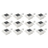 Lampy solarne do ogrodu, 12 szt., LED, kwadratowe, 12 cm, białe