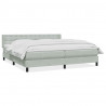 Łóżko typu Box Spring z materacem Jasnoszary 180x220 cm Aksamit