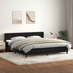 Łóżko typu Box Spring z materacem Czarny 180x220 cm Aksamit