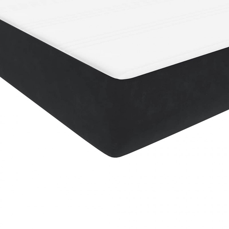 Łóżko typu Box Spring z materacem Czarny 180x220 cm Aksamit