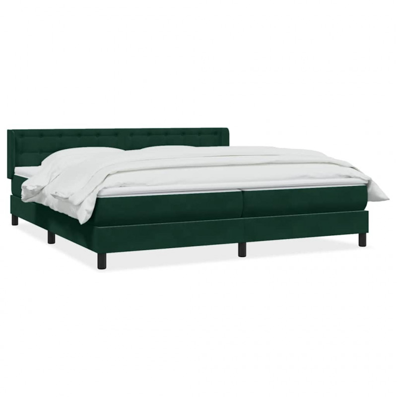 Łóżko typu Box Spring z materacem Ciemnozielone 180x220 cm