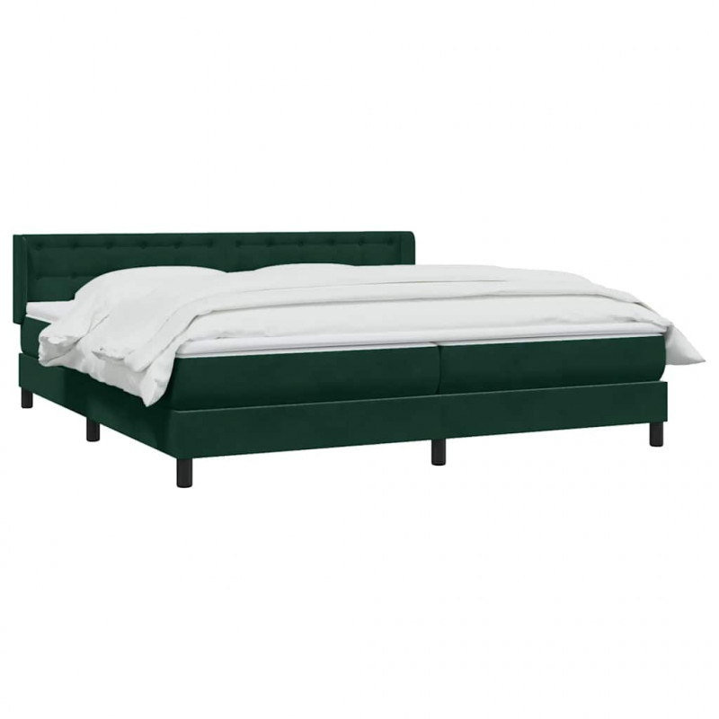 Łóżko typu Box Spring z materacem Ciemnozielone 180x220 cm