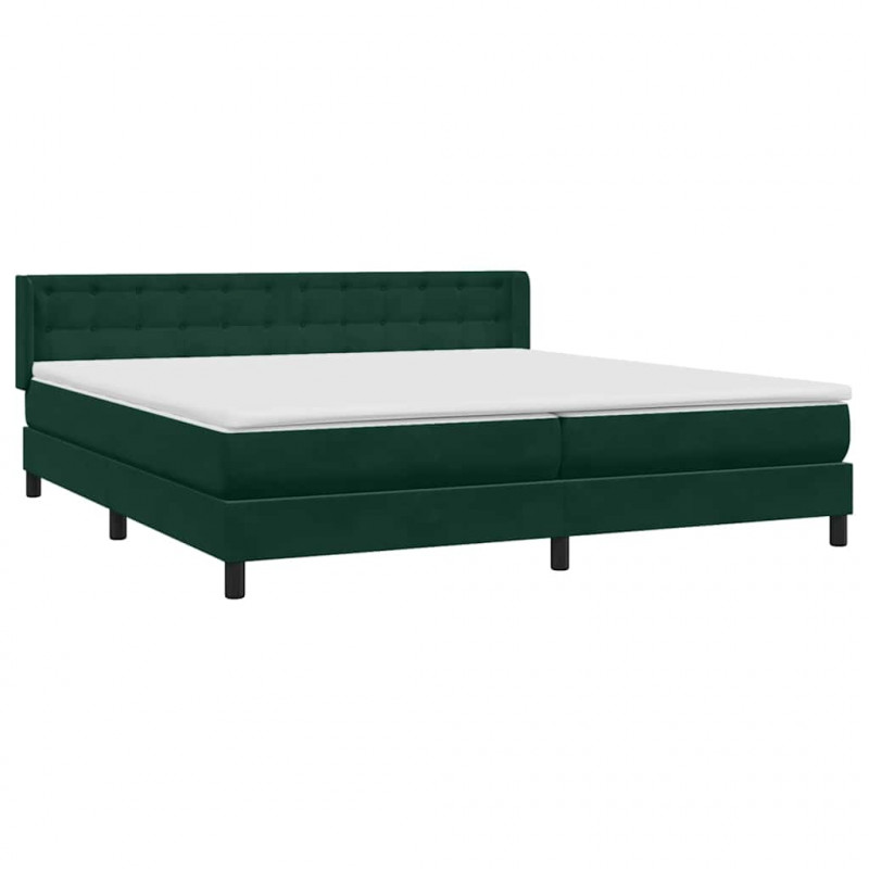 Łóżko typu Box Spring z materacem Ciemnozielone 180x220 cm