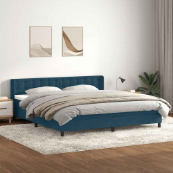 Łóżko typu Box Spring z materacem Ciemnoniebieski 180x220 cm