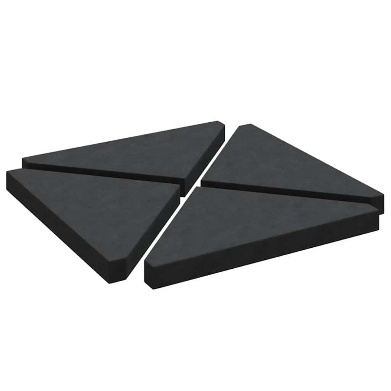 Obciążniki do parasola, 4 szt., czarny granit, trójkątne, 14 kg