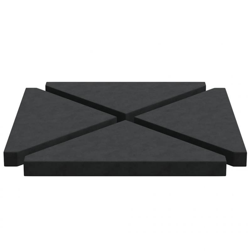 Obciążniki do parasola, 4 szt., czarny granit, trójkątne, 14 kg