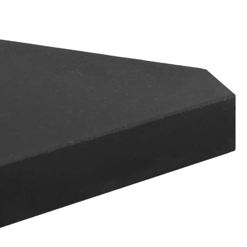 Obciążniki do parasola, 4 szt., czarny granit, trójkątne, 14 kg