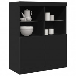 Komoda Czarna 81x37x100 cm Drewno klejone