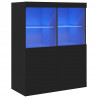 Komoda Czarna 81x37x100 cm Drewno klejone