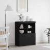 Komoda Czarna 81x37x100 cm Drewno klejone