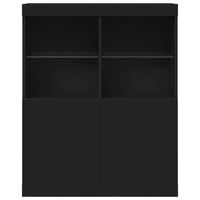 Komoda Czarna 81x37x100 cm Drewno klejone