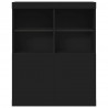 Komoda Czarna 81x37x100 cm Drewno klejone