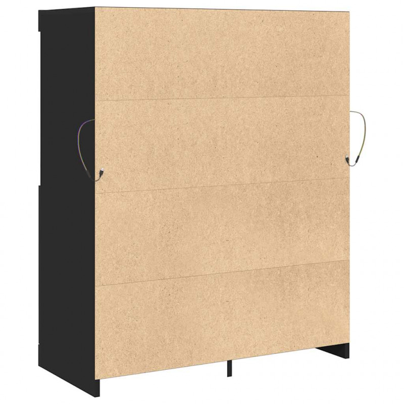 Komoda Czarna 81x37x100 cm Drewno klejone