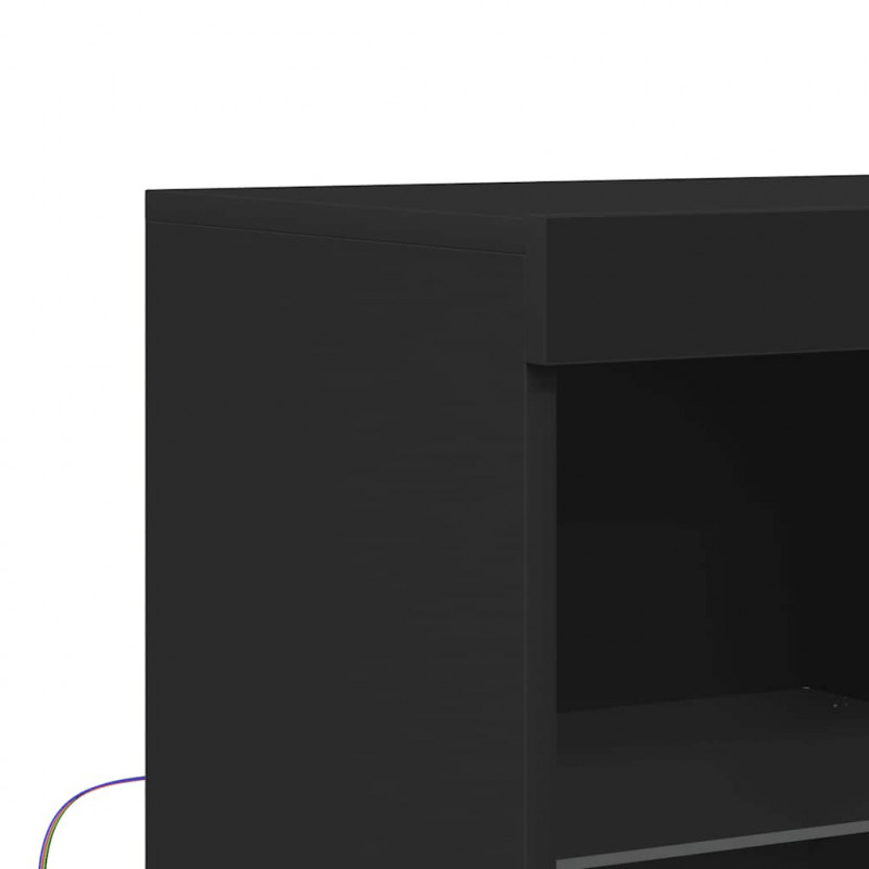 Komoda Czarna 81x37x100 cm Drewno klejone