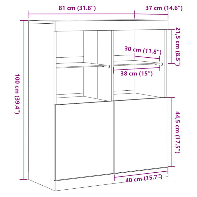 Komoda Czarna 81x37x100 cm Drewno klejone