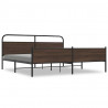 Metalowa rama łóżka, bez materaca, brązowy dąb, 200x200 cm