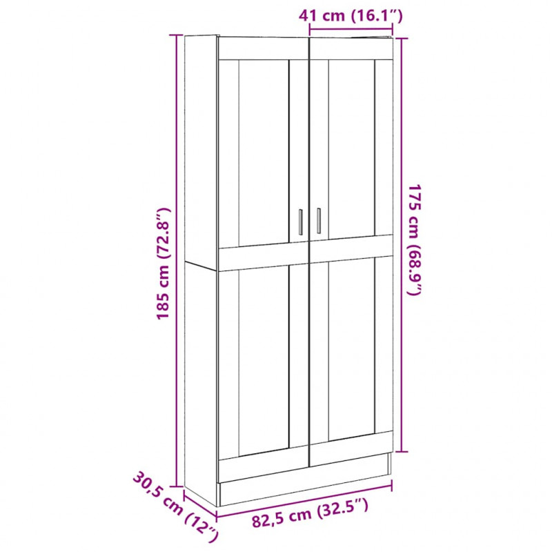 Szafka, stare drewno, 82,5x30,5x185cm, materiał drewnopochodny
