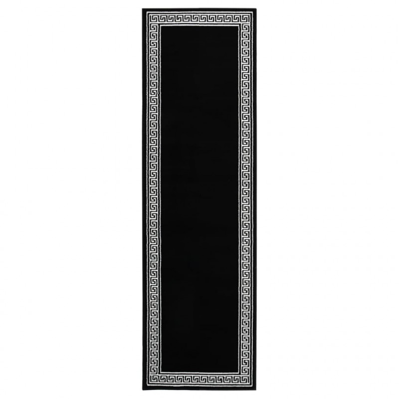 Chodnik dywanowy, BCF, czarny z motywem, 60x200 cm