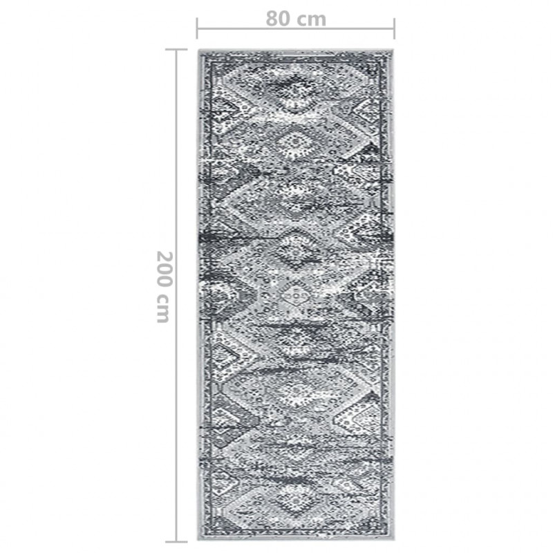 Chodnik dywanowy, BCF, orientalny szary, 80x200 cm