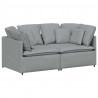 Sofa modułowa z poduszkami Tkanina jasnoszara