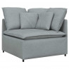 Sofa modułowa z poduszkami Tkanina jasnoszara
