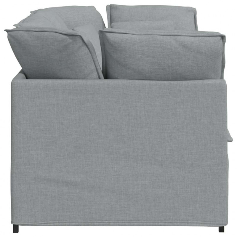 Sofa modułowa z poduszkami Tkanina jasnoszara