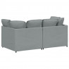 Sofa modułowa z poduszkami Tkanina jasnoszara