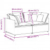 Sofa modułowa z poduszkami Tkanina jasnoszara