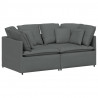 Sofa modułowa z poduszkami Tkanina Ciemnoszara