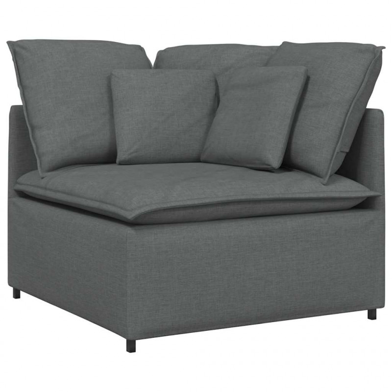 Sofa modułowa z poduszkami Tkanina Ciemnoszara