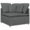 Sofa modułowa z poduszkami Tkanina Ciemnoszara