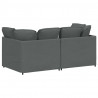 Sofa modułowa z poduszkami Tkanina Ciemnoszara