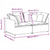 Sofa modułowa z poduszkami Tkanina Ciemnoszara