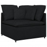 Sofa modułowa z poduszkami Tkanina Czarna
