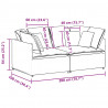 Sofa modułowa z poduszkami Tkanina Czarna