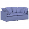 Sofa modułowa z poduszkami Tkanina Jeans Niebieski