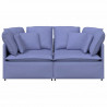 Sofa modułowa z poduszkami Tkanina Jeans Niebieski