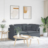 Sofa modułowa z poduszkami aksamitna ciemnoszara