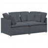 Sofa modułowa z poduszkami aksamitna ciemnoszara