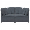 Sofa modułowa z poduszkami aksamitna ciemnoszara