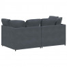 Sofa modułowa z poduszkami aksamitna ciemnoszara